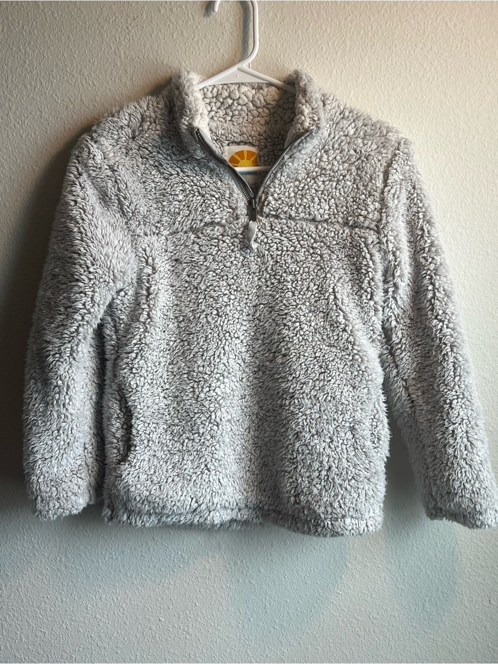 C&C California Sherpa (Faux Fur) 1/4 Zip - Light Gray